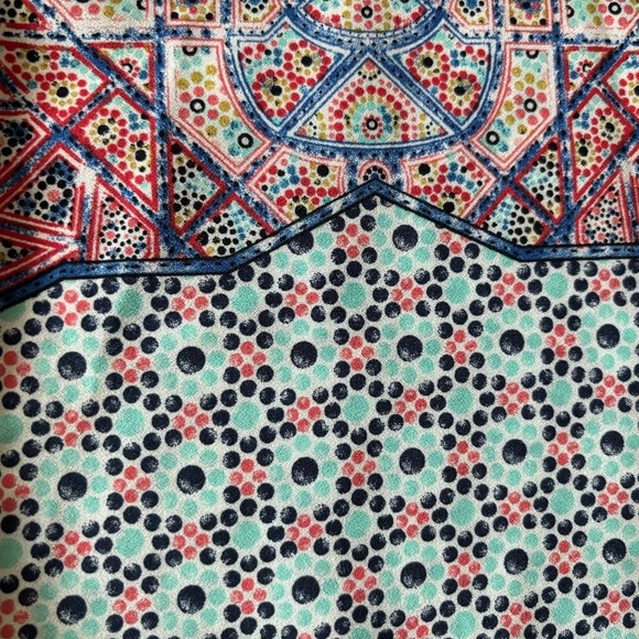 Artisan Ny Blue Red Geometric Abstract Modern Print Top Women's Size Ext… - Picture 10 of 13